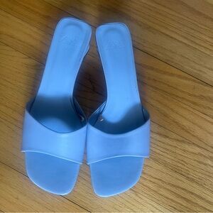 Zara Blue Slide Sandals Minimalist Comfort